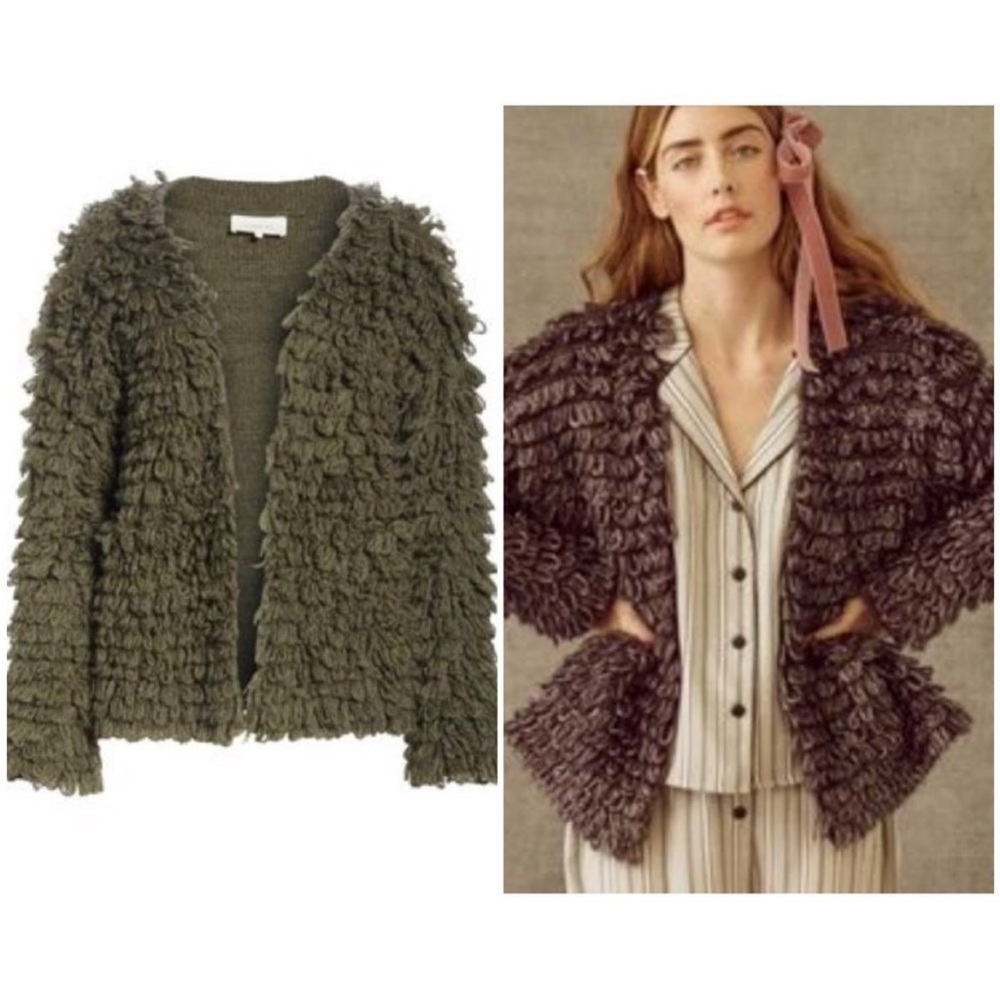BOGO! THE GREAT. The Short Monster Olive Army Green Textured Wool Jacket
